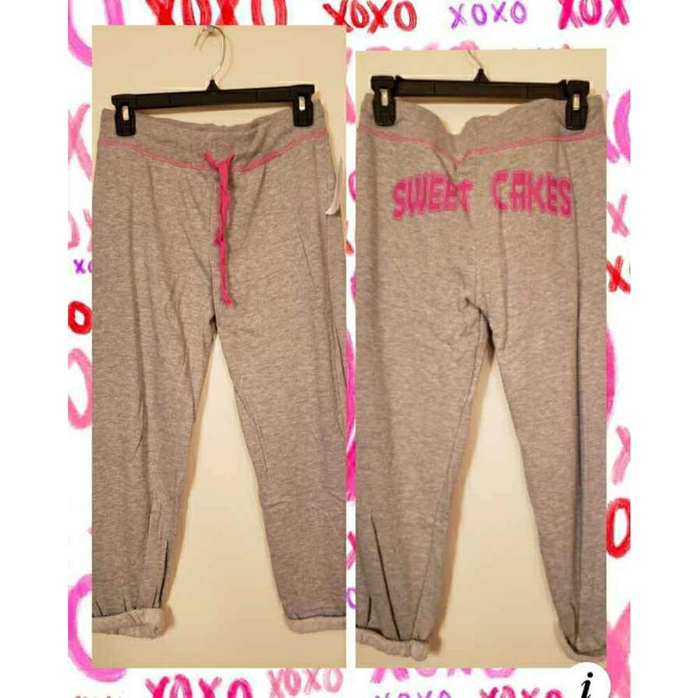 NWT 💗 Twinklzzz Sweet Cakes PJ Pajama Lounge Pants ~ Sz M / Medium Gray Pink